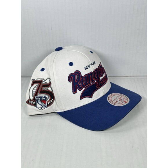 Mitchell & Ness New York Rangers Tail Sweep Pro 75th Ani Snapback Hat Cap NWT - Picture 2 of 5